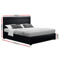 Artiss DOUBLE Bed Frame Gas Lift Storage LED Black