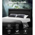 Artiss DOUBLE Bed Frame Gas Lift Storage LED Black