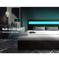 Artiss DOUBLE Bed Frame Gas Lift Storage LED Black