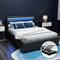 Artiss DOUBLE Bed Frame Gas Lift Storage LED Black