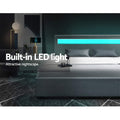Artiss DOUBLE Bed Frame LED Gas Lift Storage Grey COLE