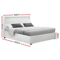 Artiss DOUBLE Bed Frame Gas Lift LED Storage White COLE