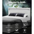 Artiss DOUBLE Bed Frame Gas Lift LED Storage White COLE