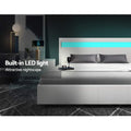 Artiss DOUBLE Bed Frame Gas Lift LED Storage White COLE