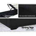 Artiss QUEEN Bed Frame Gas Lift LED Black COLE