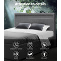 Artiss QUEEN Bed Frame LED Gas Lift Storage Grey COLE