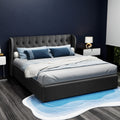 Artiss KING Gas Lift Bed Frame Storage Charcoal