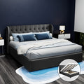 Artiss KING Gas Lift Bed Frame Storage Charcoal