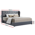 Artiss KING Bed Frame Gas Lift Storage Grey