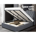 Artiss KING Bed Frame Gas Lift Storage Grey