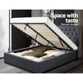 Artiss QUEEN Gas Lift Bed Frame Charcoal Storage