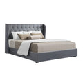 Artiss QUEEN Bed Frame Gas Lift Storage Grey ISSA