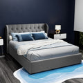 Artiss QUEEN Bed Frame Gas Lift Storage Grey ISSA