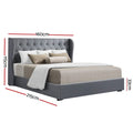 Artiss QUEEN Bed Frame Gas Lift Storage Grey ISSA