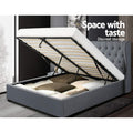 Artiss QUEEN Bed Frame Gas Lift Storage Grey ISSA