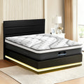 Artiss RGB LED QUEEN Bed Frame 32cm Giselle Mattress Set