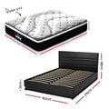 Artiss RGB LED QUEEN Bed Frame 32cm Giselle Mattress Set