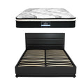 Artiss RGB LED QUEEN Bed Frame 32cm Giselle Mattress Set