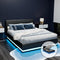 Artiss Bed Frame DOUBLE Size LED Gas Lift Black LUMI