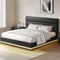 Artiss KING Bed Frame LED Gas Lift Storage Black LUMI
