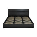 Artiss KING Bed Frame LED Gas Lift Storage Black LUMI