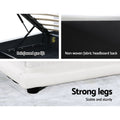 Artiss QUEEN Bed Frame LED Gas Lift White Storage LUMI