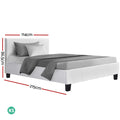 Artiss KING SINGLE Bed Frame White NEO
