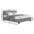 Artiss Bed Frame DOUBLE Size Gas Lift Grey NINO
