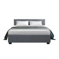 Artiss Bed Frame DOUBLE Size Gas Lift Grey NINO