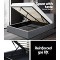 Artiss Bed Frame DOUBLE Size Gas Lift Grey NINO