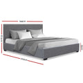 Artiss Bed Frame DOUBLE Size Gas Lift Grey NINO