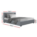 Artiss Bed Frame KING SINGLE Size Gas Lift Grey NINO
