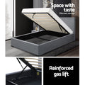 Artiss Bed Frame KING SINGLE Size Gas Lift Grey NINO