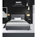 Artiss KING SINGLE Gas Lift Bed Frame Grey Storage