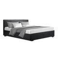 Artiss Bed Frame QUEEN Size Gas Lift Black NINO