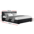Artiss Bed Frame QUEEN Size Gas Lift Black NINO