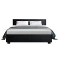 Artiss Bed Frame QUEEN Size Gas Lift Black NINO