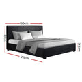 Artiss QUEEN Gas Lift Bed Frame Black Storage