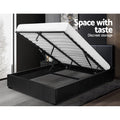 Artiss QUEEN Gas Lift Bed Frame Black Storage