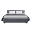 Artiss Bed Frame QUEEN Size Gas Lift Grey NINO