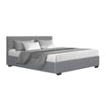 Artiss Bed Frame QUEEN Size Gas Lift Grey NINO