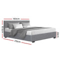 Artiss Bed Frame QUEEN Size Gas Lift Grey NINO