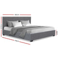 Artiss Bed Frame QUEEN Size Gas Lift Grey NINO