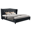 Artiss KING Bed Frame Charcoal Pier Storage