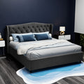 Artiss KING Bed Frame Charcoal Pier Storage