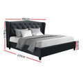 Artiss KING Bed Frame Charcoal Pier Storage