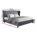 Artiss KING Bed Frame Grey Pier