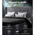 Artiss KING Bed Frame Grey Pier