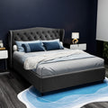 Artiss QUEEN Bed Frame Bedframe Mattress Base Charcoal PIER