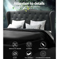 Artiss QUEEN Bed Frame Bedframe Mattress Base Charcoal PIER